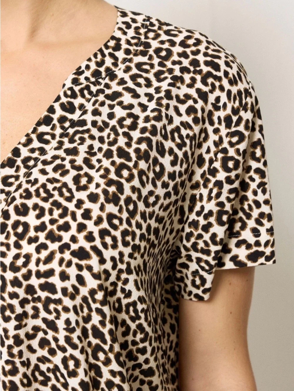 Michael Kors Leopard Print Shirt - Beige and Black